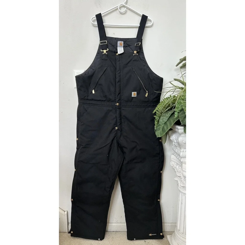 Carhartt Men's Extreme Yukon Arctic Quilt Insulated Bib Overalls R33-Black 42x30